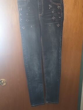 Cherokee Dark Blue Skinny Jeans with Front Stud Embellishments